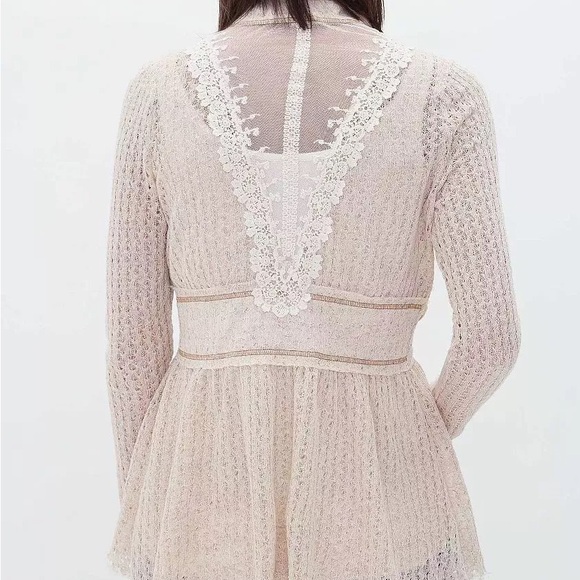 Nick & Mo Cream Lace Embroidered Sweater Cardigan - Picture 9 of 9